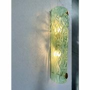 Monumental Green Murano Glass Wall Sconces From Italy – Set of Two