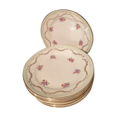 Suite of 11 St Amandinoise dessert plates