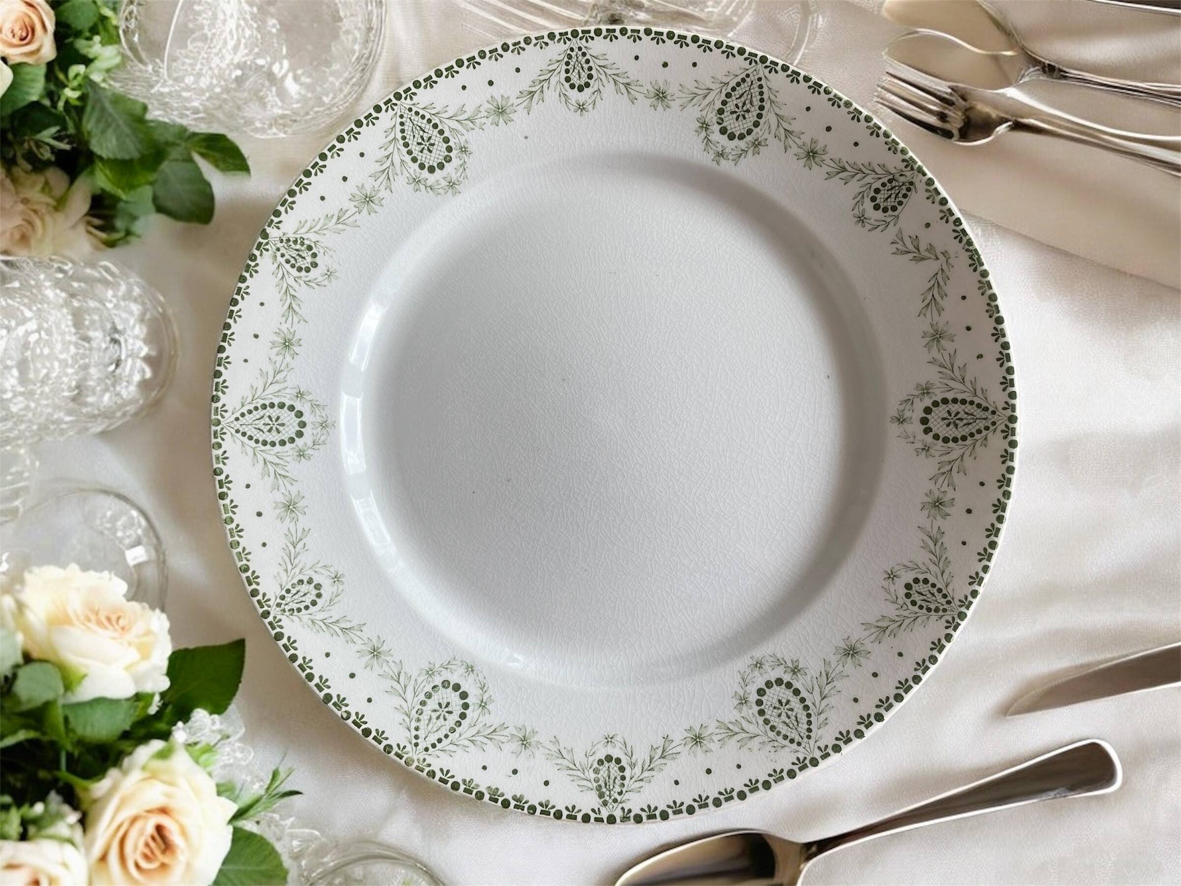 Antique serving dish in Creil & Montereau earthenware.