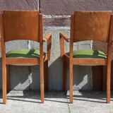 Bridge table and armchairs x 4