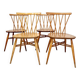 4 Ercol Candlestick Back Dining Chairs