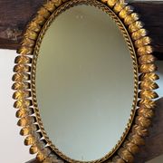 Miroir soleil en fer forgé des années 50 Italie