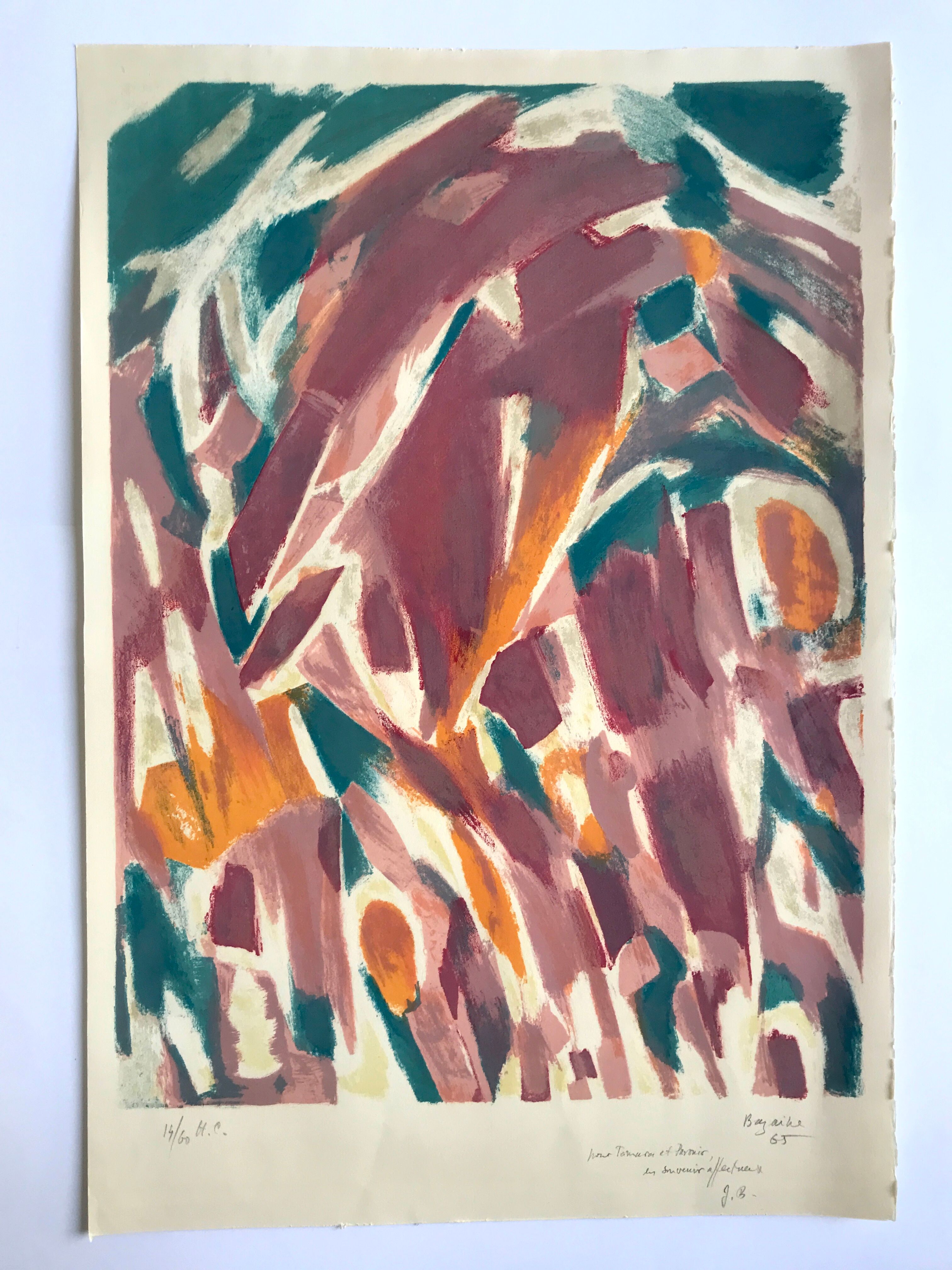 Share jean bazaine, the seasons, 1965. original lithograph signed at