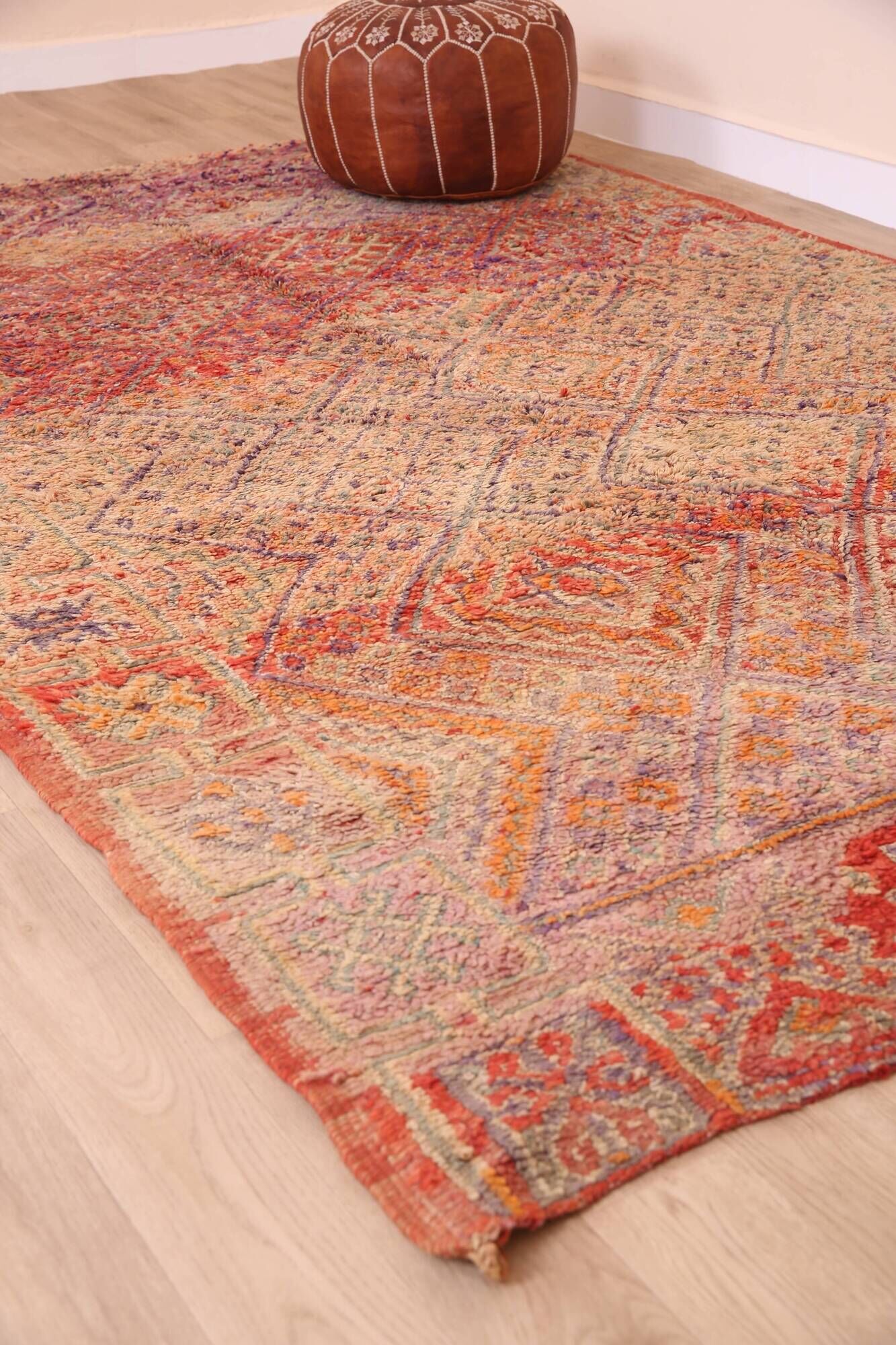 Vintage Moroccan Wool Rug 184 x 285 cm, Handmade Berber Rug, Old Rug Boho