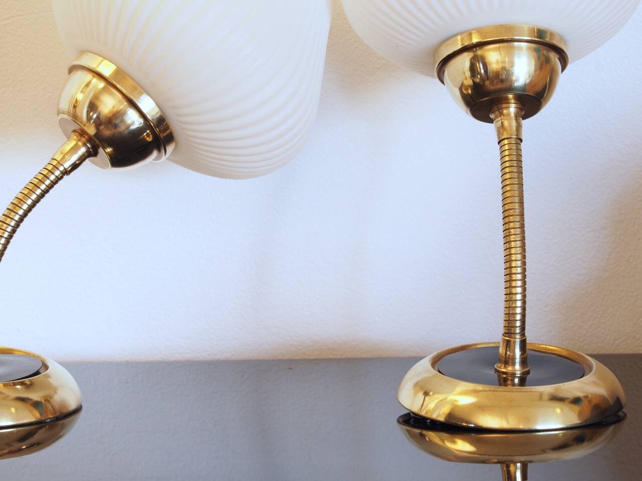 Pair of brass tulip wall lights
