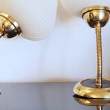 Pair of brass tulip wall lights
