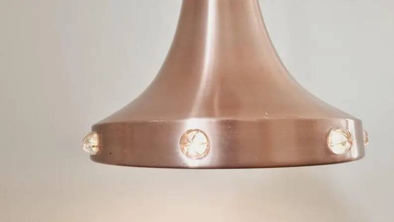 Midcentury Copper Pendant Vitrika, Sweden, 1970s