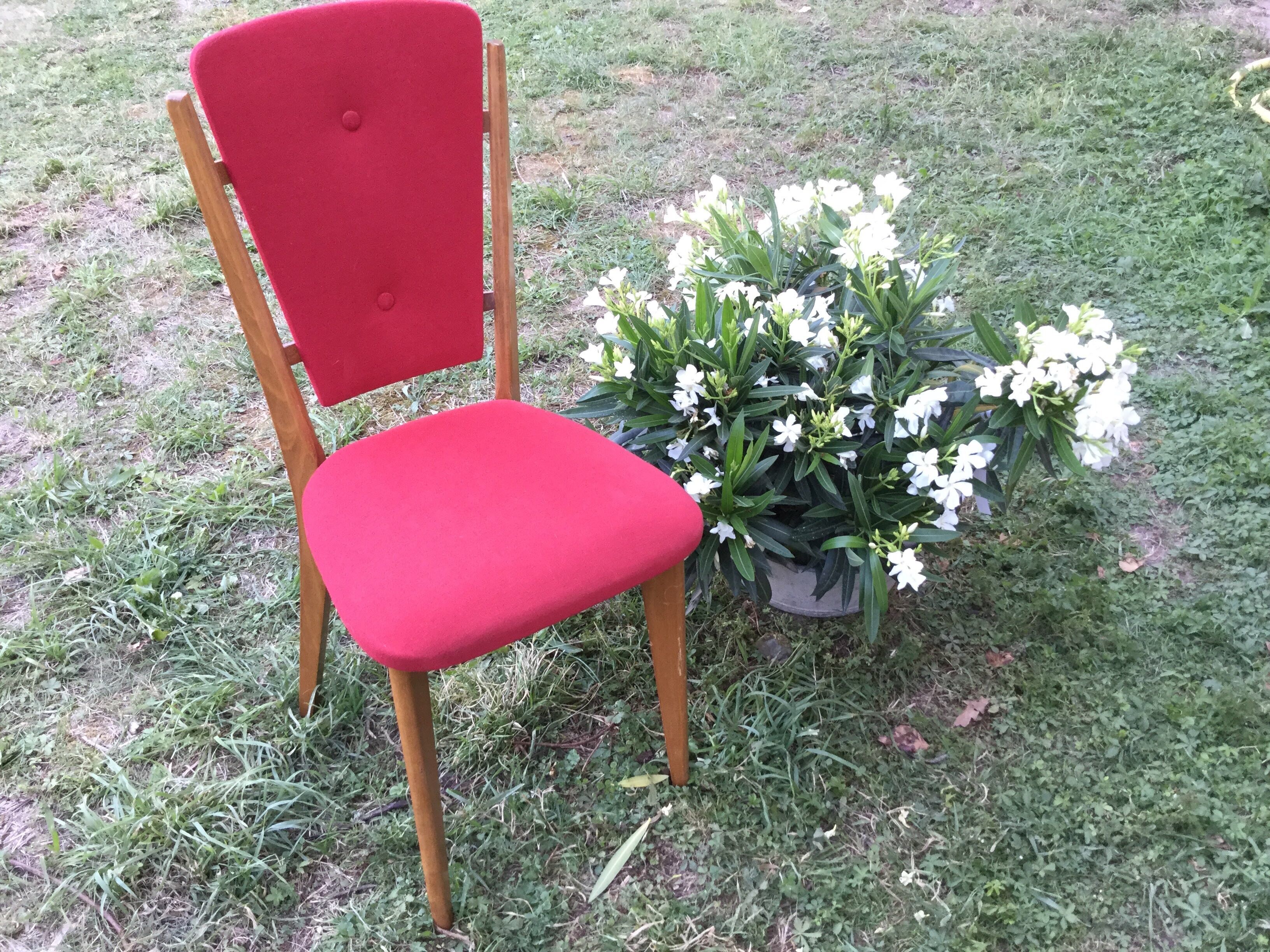 Red Scandinavian chair duo
