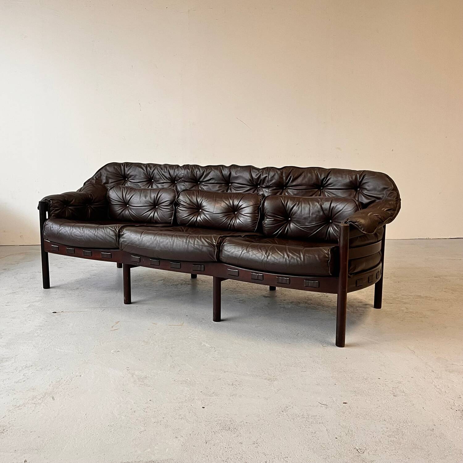 Canapé en cuir conçu par Arne Norell pour Coja, Suède, années 1970