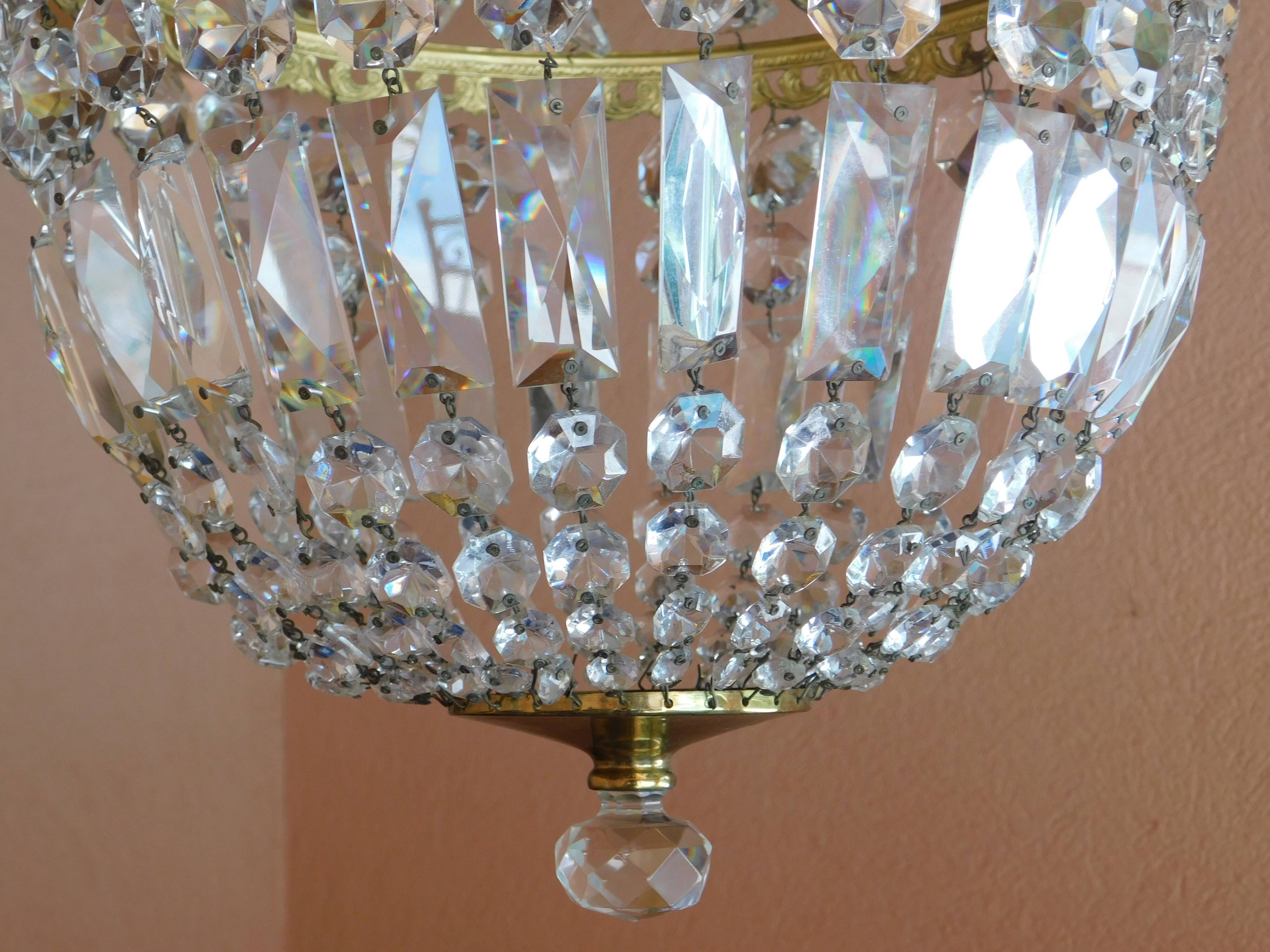 Hot air balloon chandelier - 30 cm crystal pampilles 1 fires