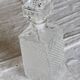 Vintage Pressed Glass Whiskey Decanter - Flower Engraved Stopper