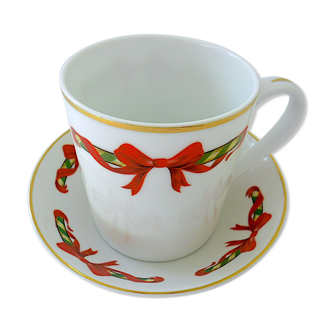 Large cup and its porcelain subcup from Limoges