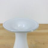Vase col plat Tarnowiec en verre blanc vintage