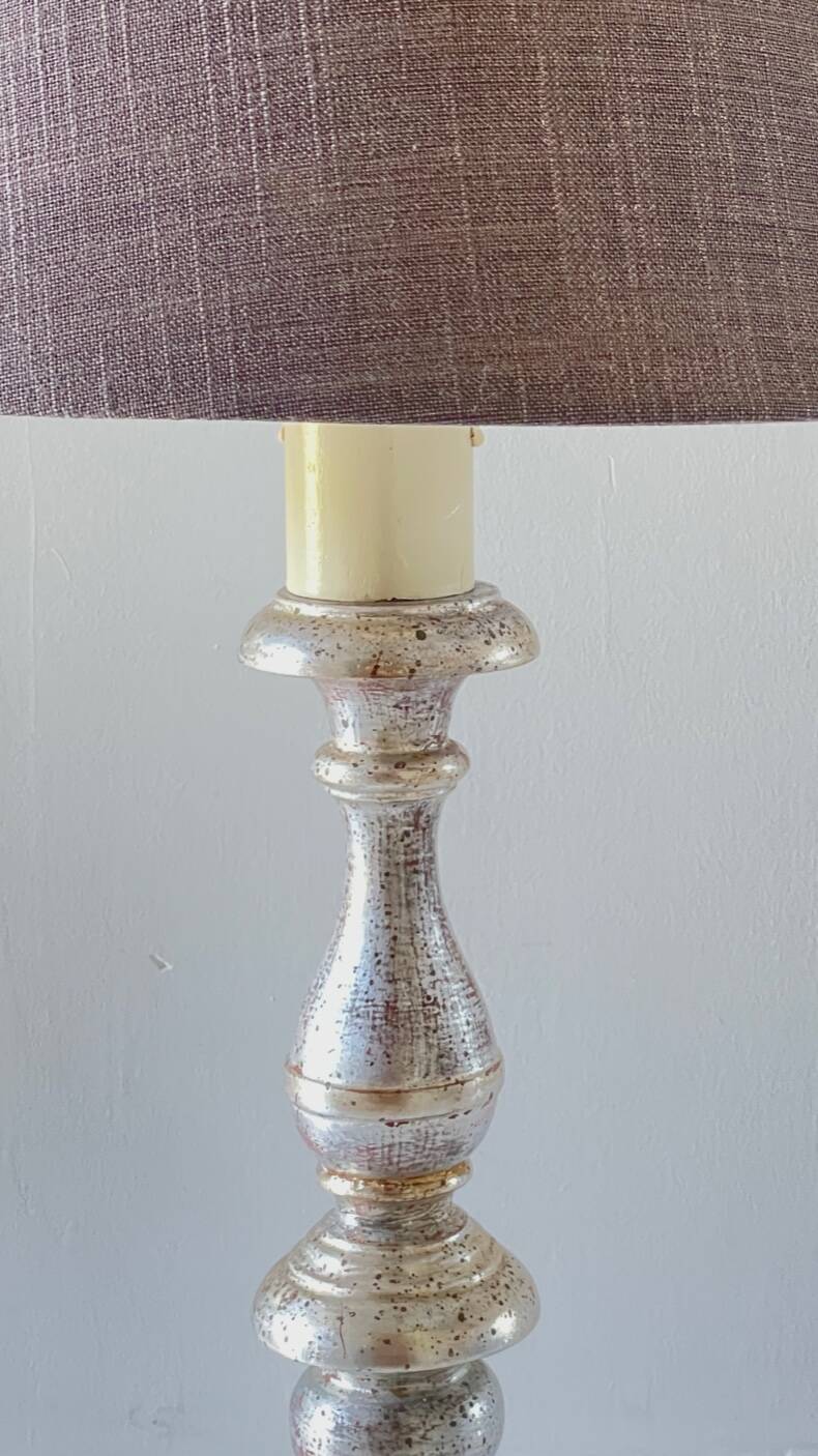 Lampe haute bois argenté l'acropole - paris