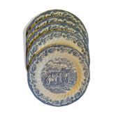 Faience anglaise Myott 5 assiettes plates,état neuf