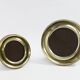 Set of two vintage frames, brass and wood, signed