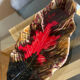 Large ceramic slipware leaf platter