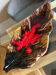 Large ceramic slipware leaf platter