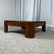 Square modernist coffee table in stained beech veneer, 1970s/80s.