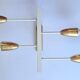 Pair of Midcentury Wall or Ceiling Lamps, Flush Mounts, Stilnovo Style, 1960s