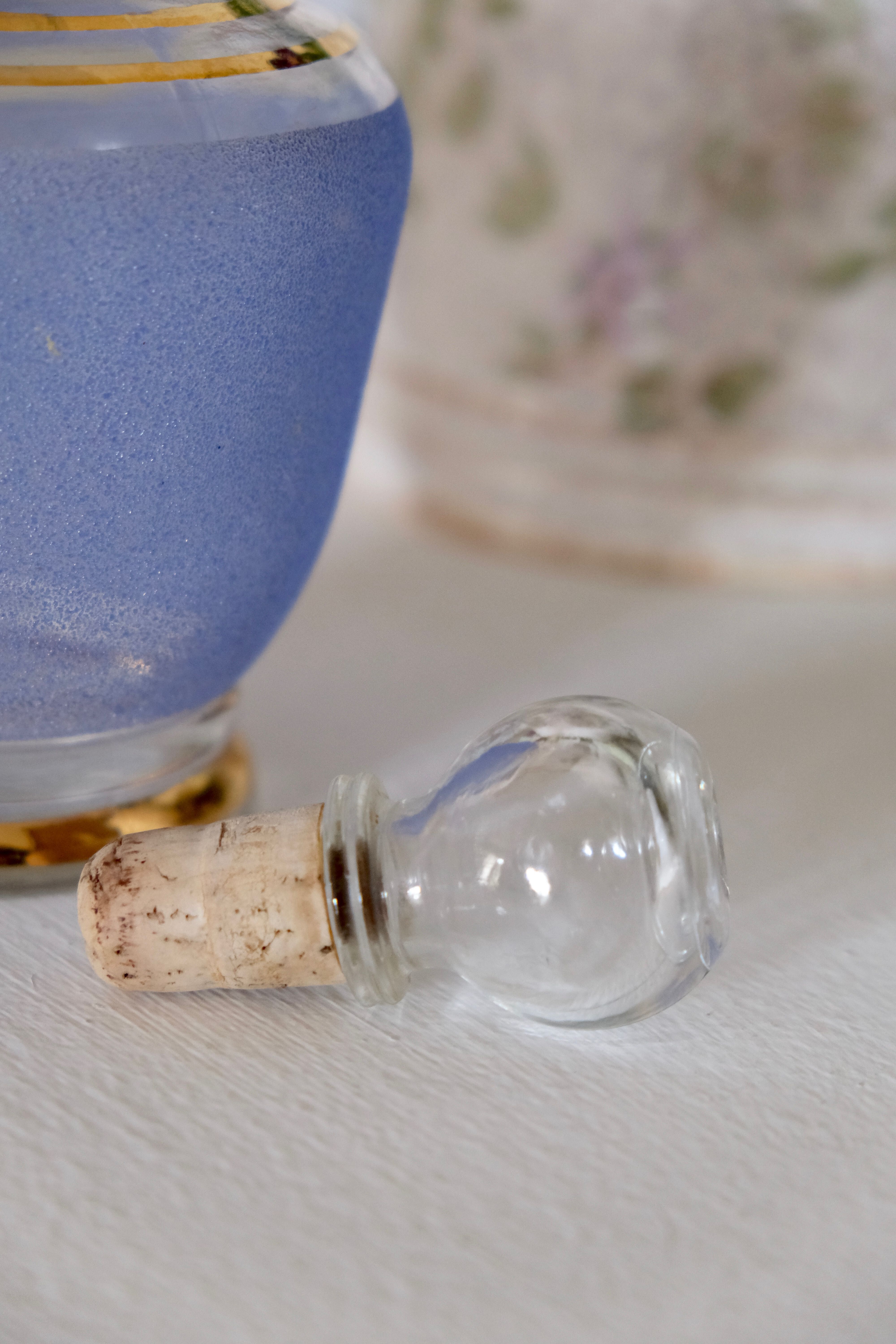50s blue granite decanter
