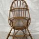 Wicker armchair rattan bamboo 60s large backrest