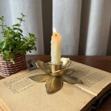 Small brass “flower” candle holder