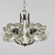 Crystal Glass Flower Pendant Light in Kalmar Style by Sische, Germany, 1970s