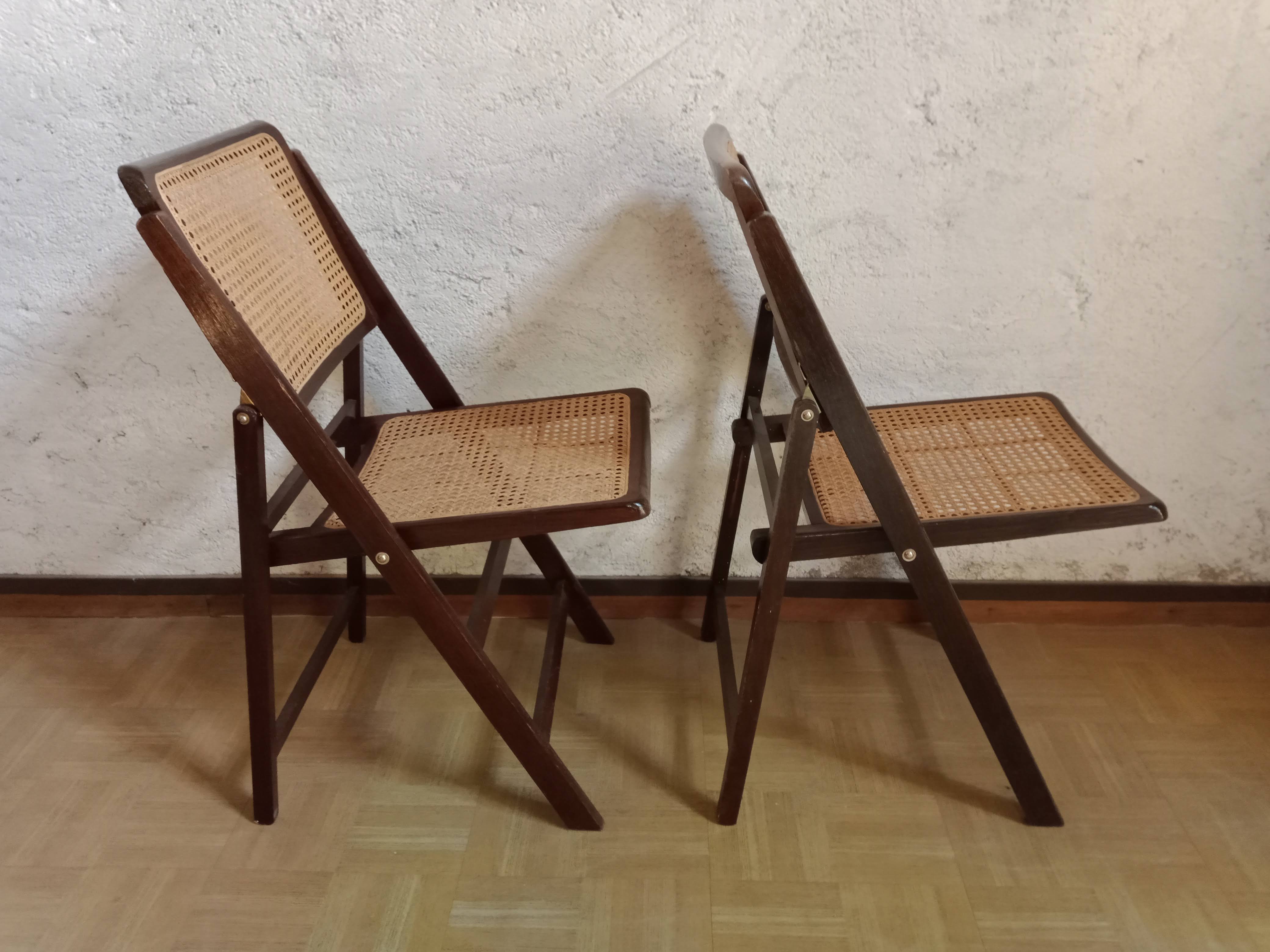 70s folding chairs canning chairs set of four