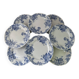 Set of 8 Terre de Fer Saint Amand & Hamage Snowball plates