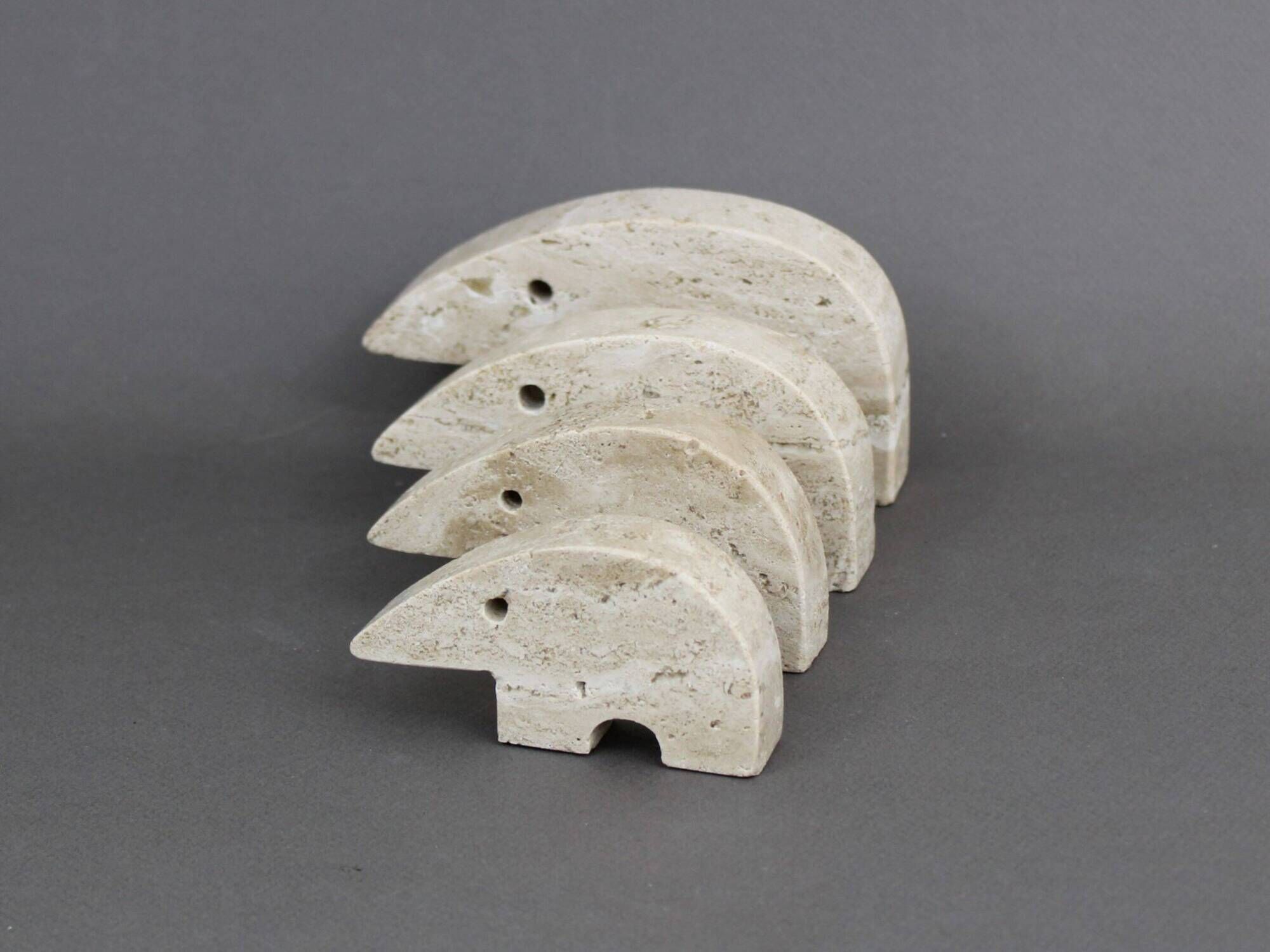 Set of 4 travertine anteaters Fratelli Mannelli vintage 70s