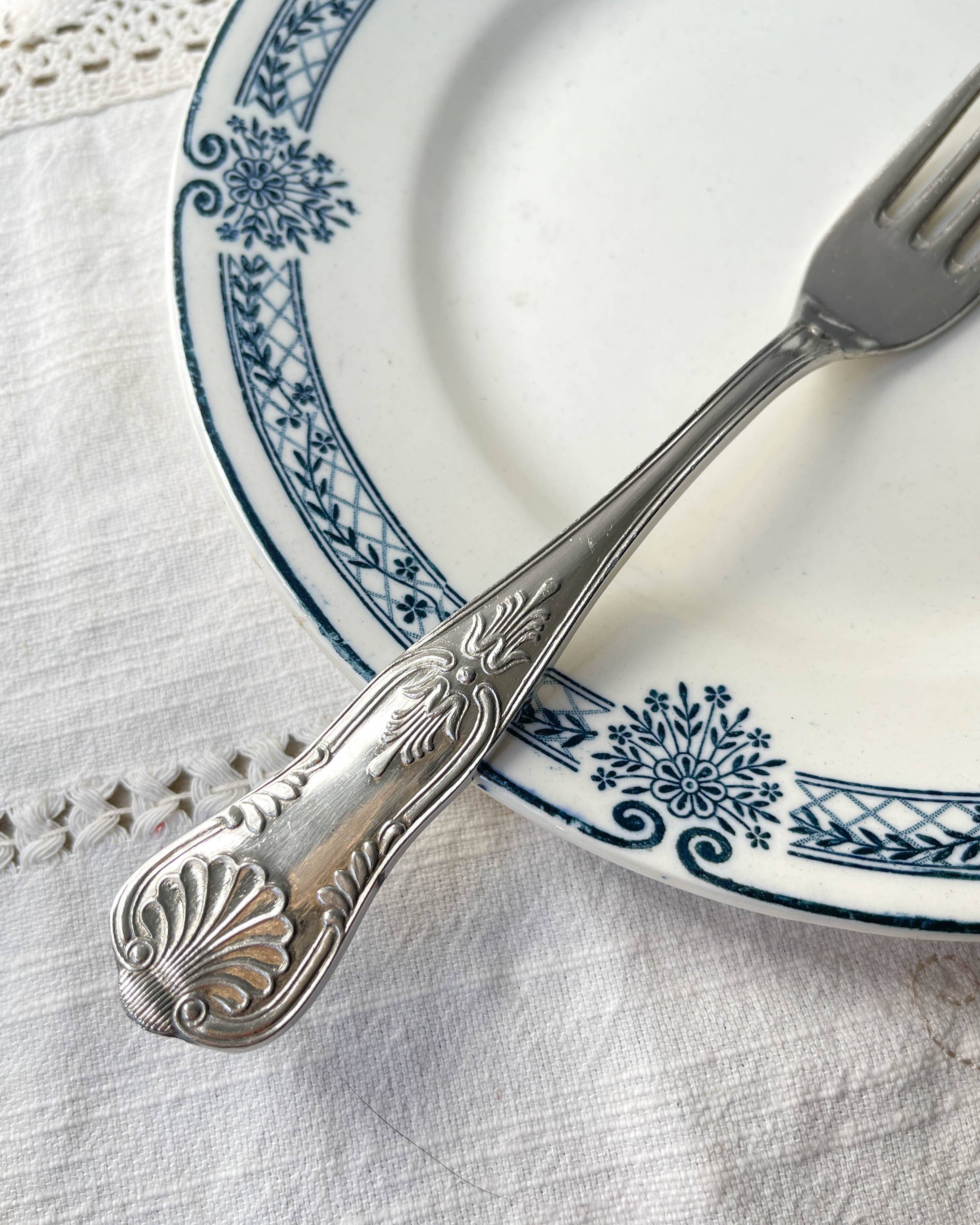 10 Vintage Rocaille Style Metal Forks