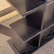 Bookcase, in black lacquered wood, Italian design from 1970