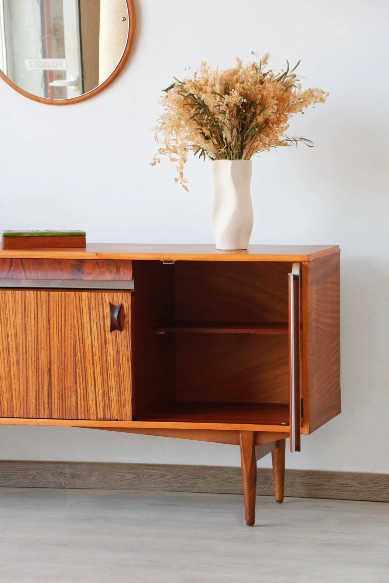 Enfilade scandinave zebrano – buffet vintage années 60