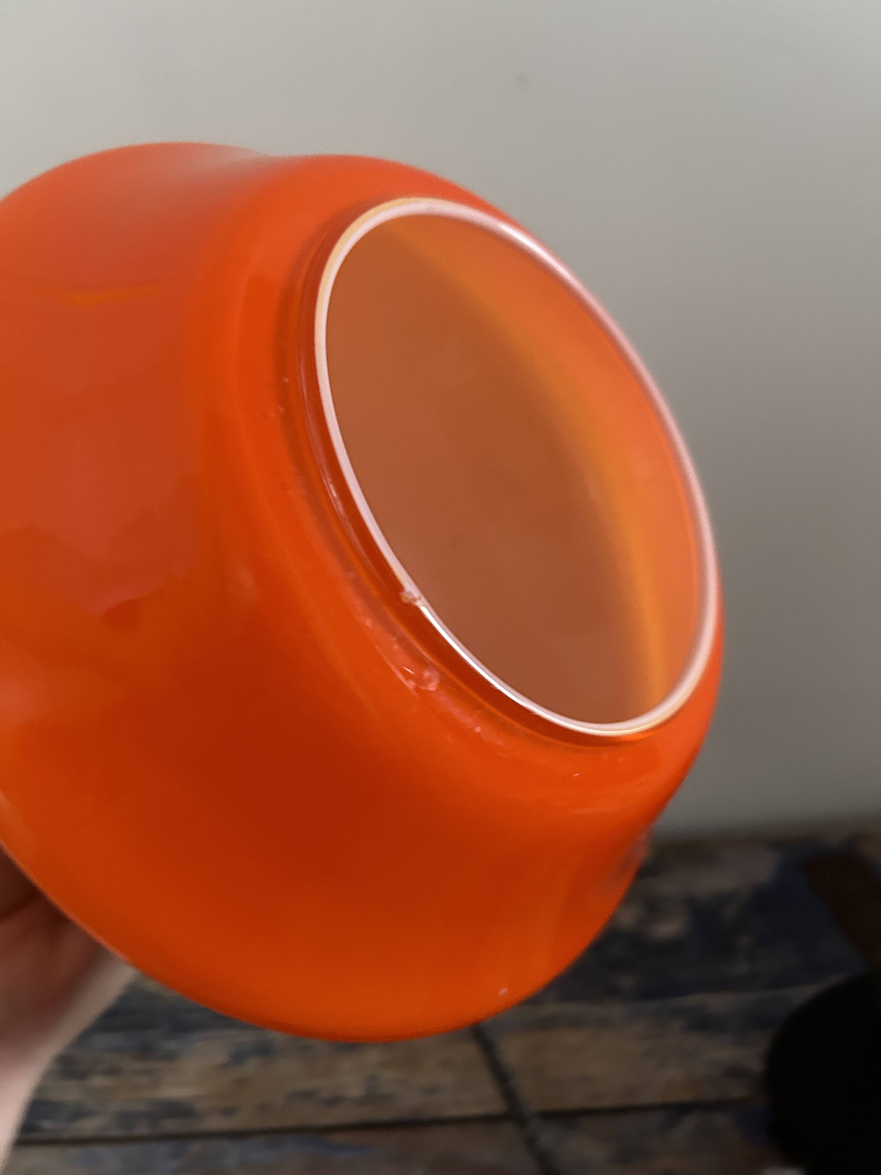 Vintage pendant light in orange opaline