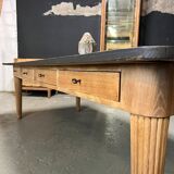 Old oak bookcase table 8 drawers