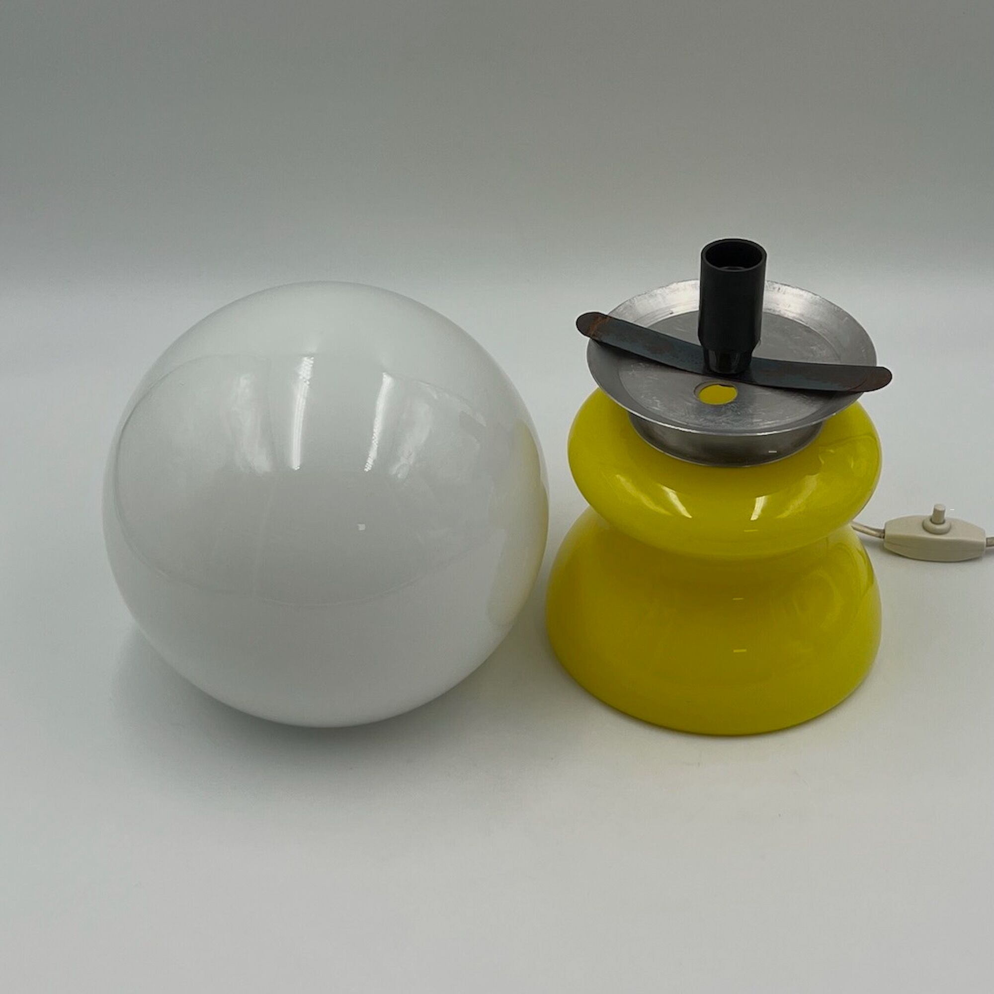 Vintage yellow opaline glass made in italy,60s