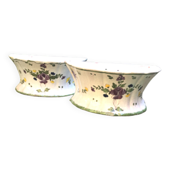 Pair of Nevers earthenware flower makers early nineteenth