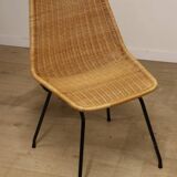 Vintage "Italia 100" model chair by Rotanhuis in woven wicker, 1950s