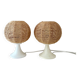 2 vintage table lamps, bedside lamp, sisal lamps, ball lamp, boho, mid-century interior