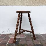 Turned wooden stool
