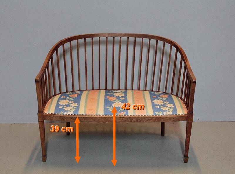 Art Deco Bench in 20th Century Beech