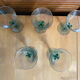 Série 5 verres à pied luminarc verre transparent & vert émeraude vinta