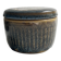 Deep blue glazed ceramic box, signed Abbaye Font Gombault, France