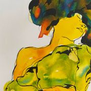 Paintings Set of 4 studies of nude of woman Ink dated 2012 signed Curiosa
