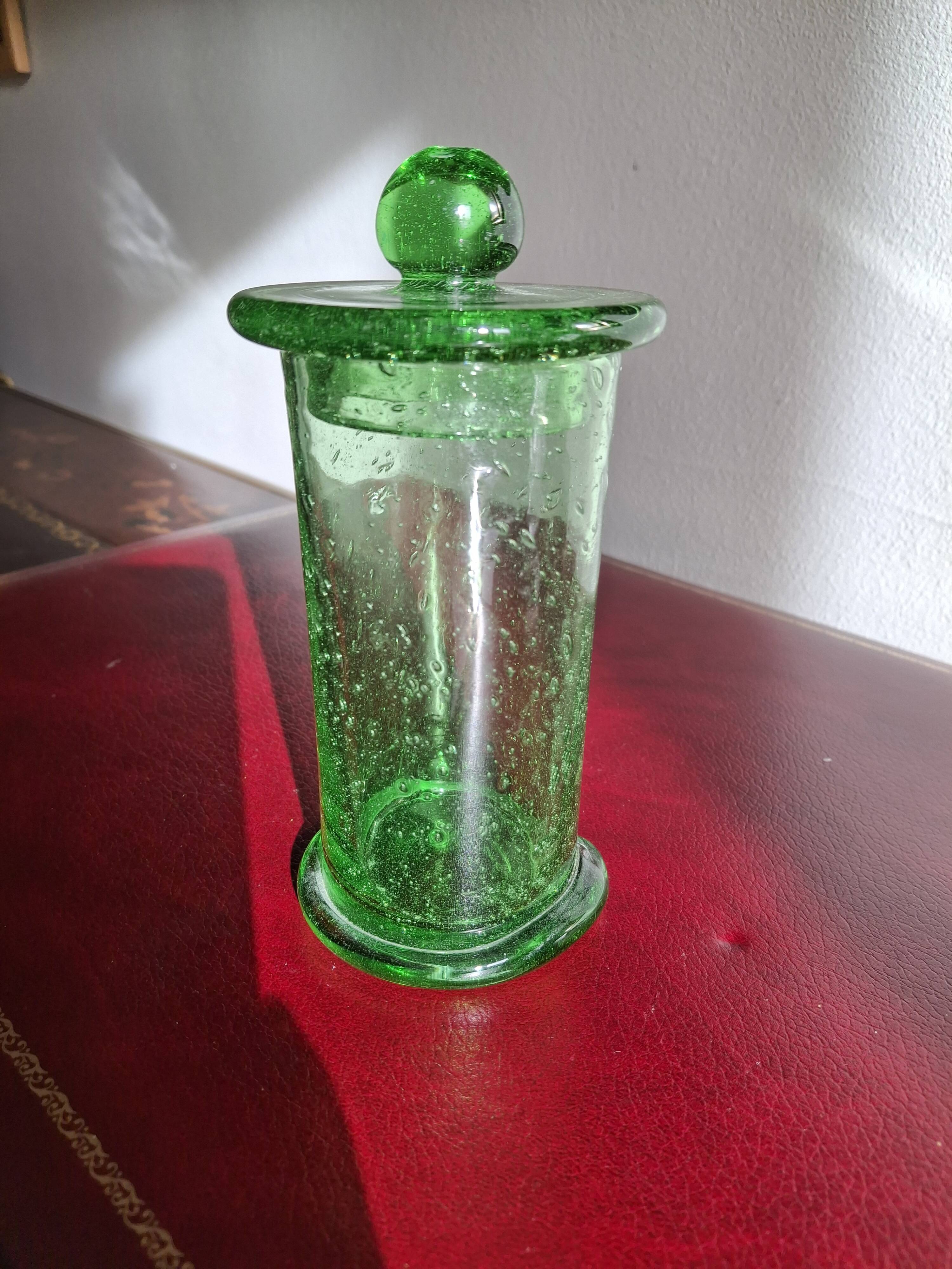Candy dish for deserving children, Biot bubble glass, also known as an apothecary jar