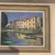 Maison et barque huile sur toile
