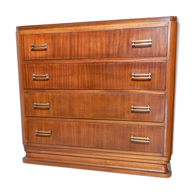 Commode de banquier d'époque art déco circa 1920 en acajou et placage d'acajou