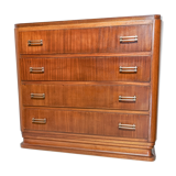 Commode de banquier d'époque art déco circa 1920 en acajou et placage d'acajou