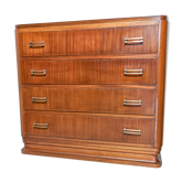 Commode de banquier d'époque art déco circa 1920 en acajou et placage d'acajou